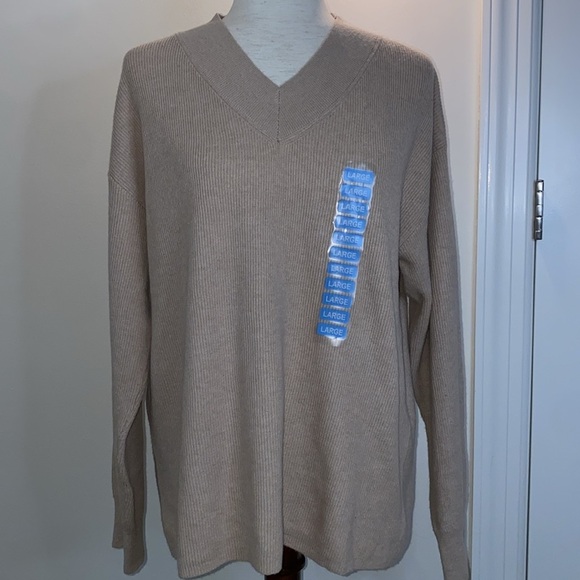 Nine West Women’s V-Neck Sweater Almondine Size Large - Picture 5 of 10